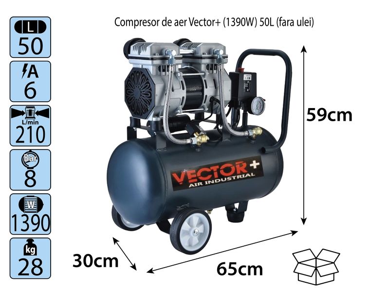 Vector+ Compresor de aer (1390W) 50L ID999MARKET_6056660 foto