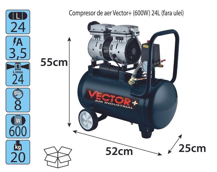 Vector+ Compresor de aer (600W) 24L 600W