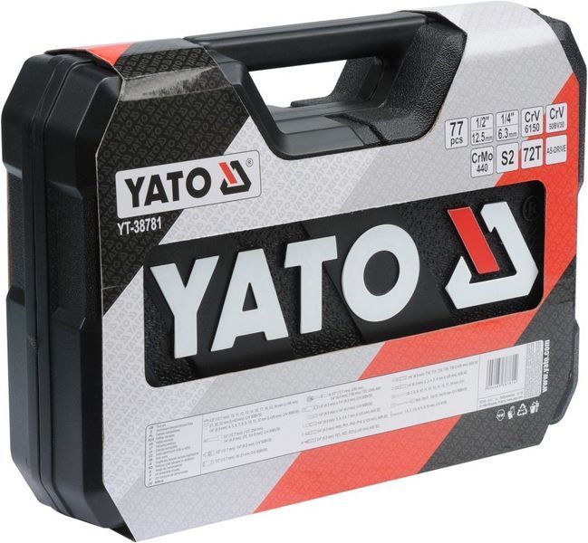 YATO Pro набор инструментов 1/4&Prime;/3/8&Prime;/1/2&Prime; 77 шт., 38781YT 38781YT